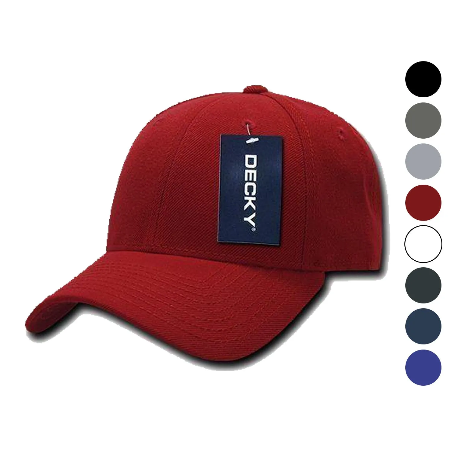1 Dozen Decky 6 Panel Curved Bill Dad Low Crown Acrylic Wholesale Lots