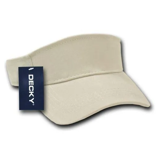 Decky Blank Summer Brushed Cotton Visor Hook And Loop Unisex Sports Golf Sun