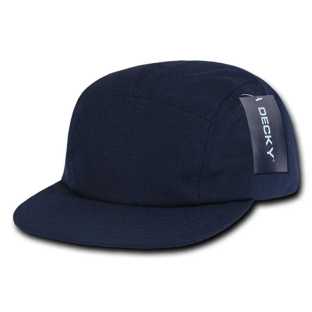 Decky Retro Flat Bill Performance 5 Panel Mesh Racer Caps Hats Unisex