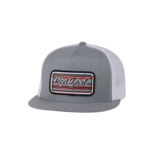 Red Dirt Hat Men's Mesh Back Snapback Patch Light Grey Cap